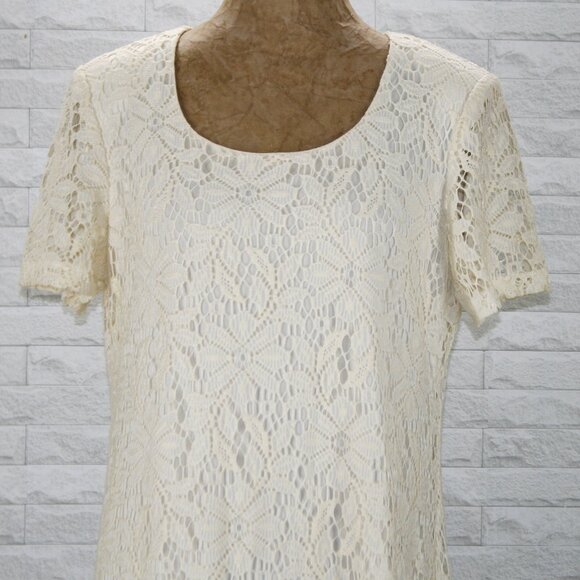 SL FASHIONS Dress Midaxi Short Sleeve Bridal Cocktail Party Cream Plus Size 16 - Picture 3 of 14